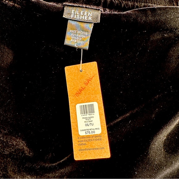 Eileen Fisher Black Velvet Maxi Skirt - Size - Large - Picture 6 of 8